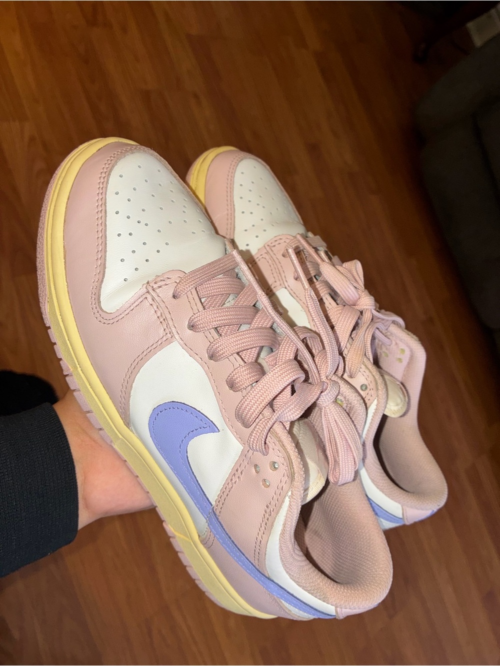Pastel Pink and Lavender Low-Top Women's Sneakers